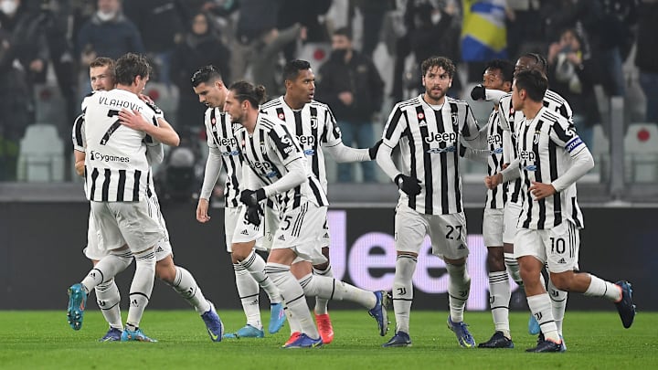 Esultanza Juve dopo gol di de Ligt Esultanza Juve dopo gol di de Ligt