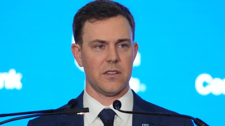 New Kentucky Wildcat head coach Will Stein makes remarks as he is introduced at Kentucky on Wednesday, December 3, 2025 New Kentucky Wildcat head coach Will Stein makes remarks as he is introduced at Kentucky on Wednesday, December 3, 2025