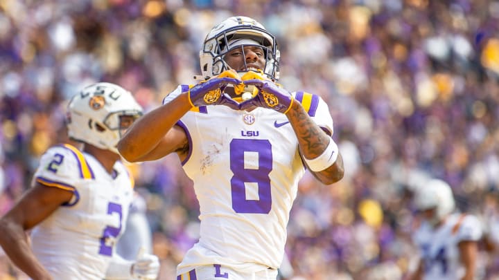 Malik Nabers 8 as the LSU Tigers take on Texas A&M in Tiger Stadium in Baton Rouge, Louisiana, Malik Nabers 8 as the LSU Tigers take on Texas A&M in Tiger Stadium in Baton Rouge, Louisiana,