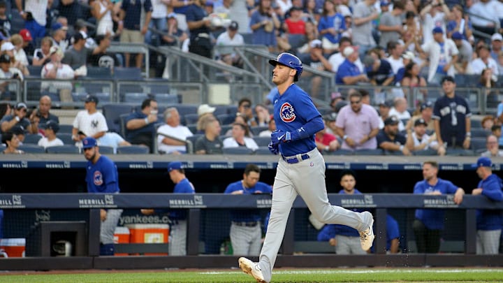 Bellinger rounds the bases at Yankee Stadium