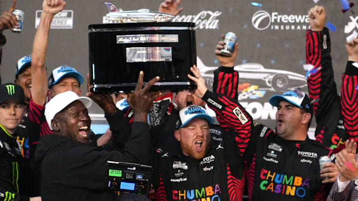 Michael Jordan at Tyler Reddick on Victory Lane. The 2026 Daytona 500 was held on February 15 at Daytona International Speedway.