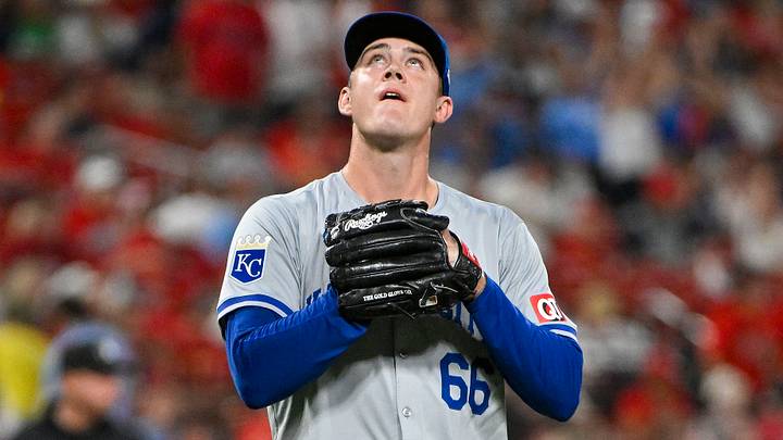 Jul 10, 2024; St. Louis, Missouri, USA; Kansas City Royals relief pitcher James McArthur (66) reacts after the Royals defeated the St. Louis Cardinals at Busch Stadium. Mandatory Credit: Jeff Curry-USA TODAY Sports Jul 10, 2024; St. Louis, Missouri, USA; Kansas City Royals relief pitcher James McArthur (66) reacts after the Royals defeated the St. Louis Cardinals at Busch Stadium. Mandatory Credit: Jeff Curry-USA TODAY Sports