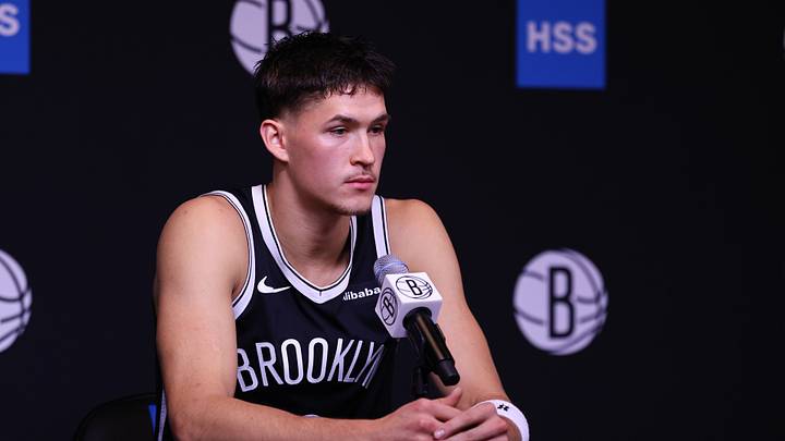 Sep 28, 2026; Brooklyn, NY, USA; Brooklyn Nets guard Egor Demin (8) talks with media at Brooklyn Nets HSS Training Center. Mandatory Credit: Vincent Carchietta-Imagn Images Sep 28, 2026; Brooklyn, NY, USA; Brooklyn Nets guard Egor Demin (8) talks with media at Brooklyn Nets HSS Training Center. Mandatory Credit: Vincent Carchietta-Imagn Images