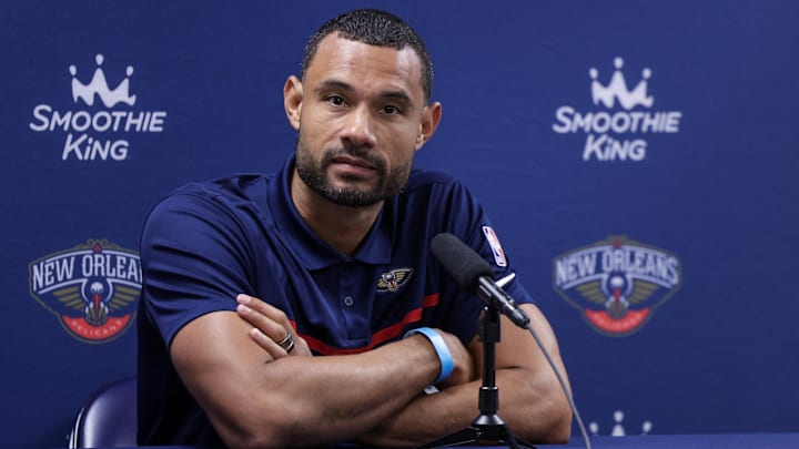 Sep 26, 2022; New Orleans, LA, USA;  New Orleans Pelicans general manager Trajan Langdon: Stephen Lew-USA TODAY Sports