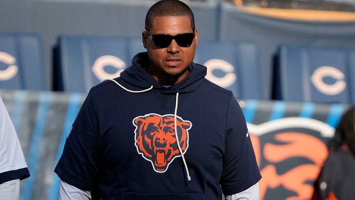 Sep 8, 2025; Chicago, Illinois, USA; Chicago Bears general manager Ryan Poles before the game at Soldier Field. Mandatory Credit: David Banks-Imagn Images Sep 8, 2025; Chicago, Illinois, USA; Chicago Bears general manager Ryan Poles before the game at Soldier Field. Mandatory Credit: David Banks-Imagn Images