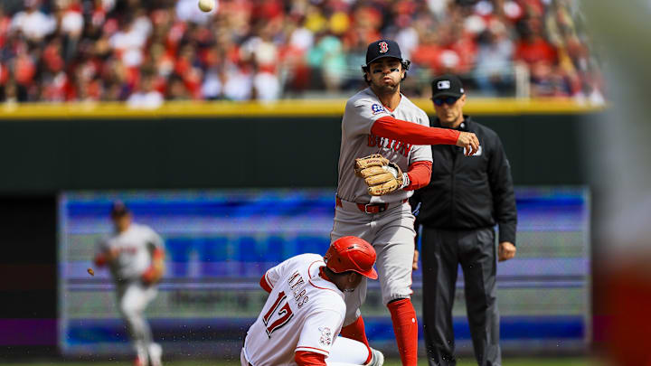 Boston Red Sox second baseman Marcelo Mayer. Boston Red Sox second baseman Marcelo Mayer.