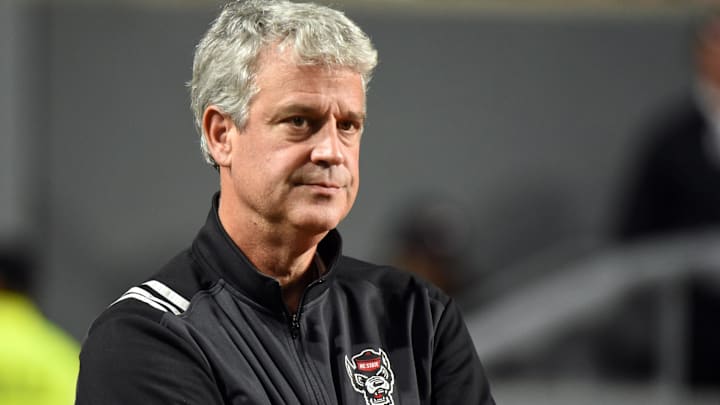 Nov 12, 2022; Raleigh, North Carolina, USA; North Carolina State Wolfpack Athletic Director Boo Corrigan looks on during the second half against the Boston College Eagles at Carter-Finley Stadium. The Eagles won 21-20. Mandatory Credit: Rob Kinnan-Imagn Images Nov 12, 2022; Raleigh, North Carolina, USA; North Carolina State Wolfpack Athletic Director Boo Corrigan looks on during the second half against the Boston College Eagles at Carter-Finley Stadium. The Eagles won 21-20. Mandatory Credit: Rob Kinnan-Imagn Images