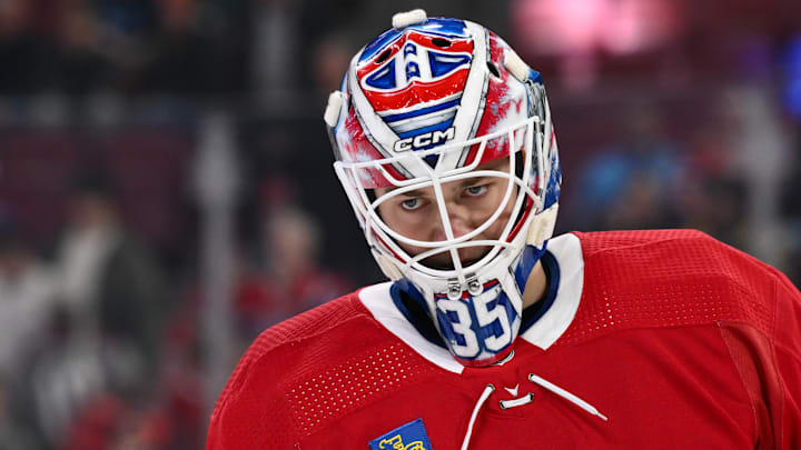 Sam Montembeault, goaltender of the Montreal Canadiens