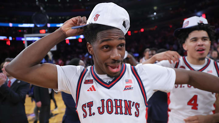 Mar 14, 2026; New York, NY, USA; St. John's Red Storm guard Ian Jackson (11) following the men's Big East Conference Tournament Championship against the Connecticut Huskies at Madison Square Garden. Mandatory Credit: Brad Penner-Imagn Images Mar 14, 2026; New York, NY, USA; St. John's Red Storm guard Ian Jackson (11) following the men's Big East Conference Tournament Championship against the Connecticut Huskies at Madison Square Garden. Mandatory Credit: Brad Penner-Imagn Images