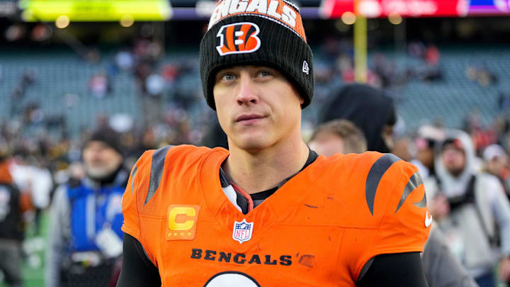 Joe Burrow (9) walks for the locker room after the fourth quarter of the NFL Week 13 game between the Cincinnati Bengals and the Pittsburgh Steelers.