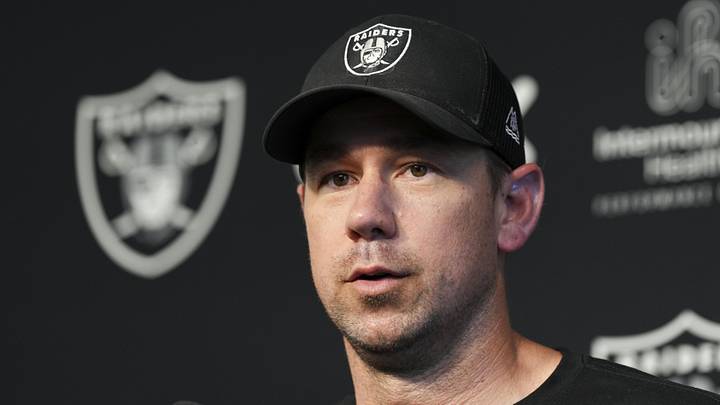 May 20, 2026; Henderson, NV, USA; Las Vegas Raiders head coach Klint Kubiak speaks during a news conference during organized team activities at Intermountain Health Performance Center. Mandatory Credit: Candice Ward-Imagn Images May 20, 2026; Henderson, NV, USA; Las Vegas Raiders head coach Klint Kubiak speaks during a news conference during organized team activities at Intermountain Health Performance Center. Mandatory Credit: Candice Ward-Imagn Images