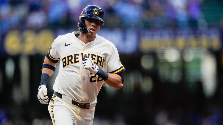 Sep 9, 2026; Milwaukee, Wisconsin, USA; Milwaukee Brewers designated hitter Christian Yelich (22) rounds the bases after hitting a home run during the first inning against the Chicago Cubs at American Family Field. Mandatory Credit: Jeff Hanisch-Imagn Images Sep 9, 2026; Milwaukee, Wisconsin, USA; Milwaukee Brewers designated hitter Christian Yelich (22) rounds the bases after hitting a home run during the first inning against the Chicago Cubs at American Family Field. Mandatory Credit: Jeff Hanisch-Imagn Images