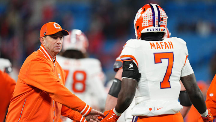 Clemson RB Phil Mafah, HC Dabo Swinney