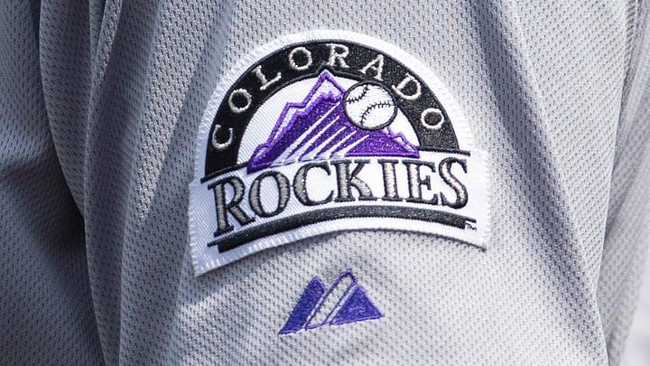 Colorado Rockies logo on a player's jersey