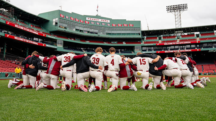 Boston College Baseball gathers ahead of this year's ALS game at Fenway Park. 