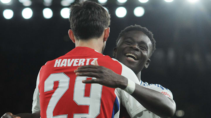 Kai Havertz (left) and Bukayo Saka (right) are both unavailable for the Manchester United game. 