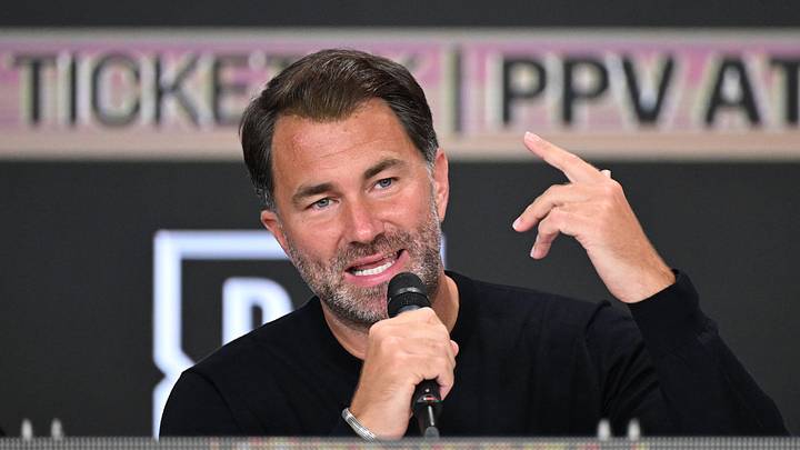 Eddie Hearn is seen during a press conference at The Glasshouse in Surfers Paradise on January 6, 2025. Eddie Hearn is seen during a press conference at The Glasshouse in Surfers Paradise on January 6, 2025.