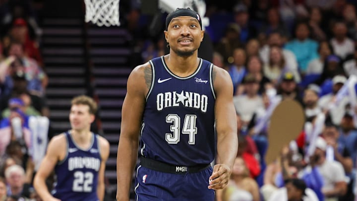 Orlando Magic center Wendell Carter Jr. (34) walks up court after a call during the second quarter against the Chicago Bulls at KIA Center.