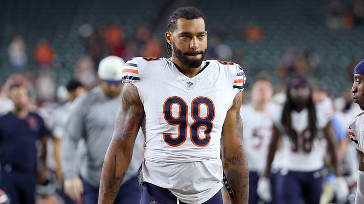 Aug 22, 2026; Cincinnati, Ohio, USA; Chicago Bears defensive end Montez Sweat (98) after a game against the Cincinnati Bengals at Paycor Stadium. Mandatory Credit: Joseph Maiorana-Imagn Images Aug 22, 2026; Cincinnati, Ohio, USA; Chicago Bears defensive end Montez Sweat (98) after a game against the Cincinnati Bengals at Paycor Stadium. Mandatory Credit: Joseph Maiorana-Imagn Images