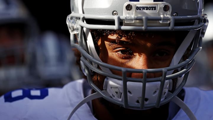 Dallas Cowboys offensive tackle Terence Steele before a game against the Washington Commanders at Northwest Stadium. 