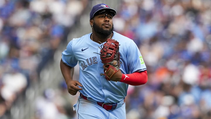 Toronto Blue Jays first base Vladimir Guerrero Jr. (27) runs back to the dugout after the second inning against the Baltimore Orioles at Rogers Centre. 