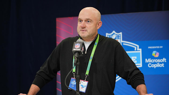 Bengals Director of Player Personnel Duke Tobin speaks at the 2025 NFL Combine on Tuesday February 25, 2025.