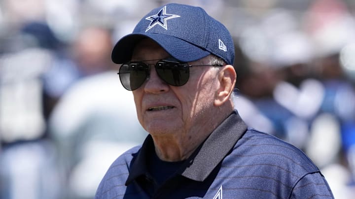 Dallas Cowboys owner Jerry Jones at training camp at the River Ridge Fields.