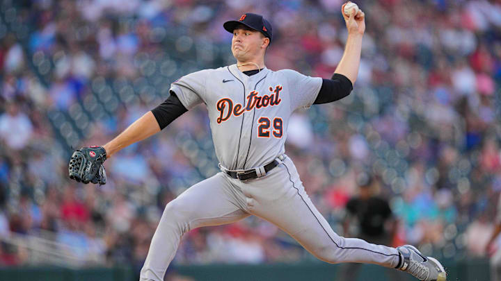 Detroit Tigers starting pitcher Tarik Skubal (29) delivers a pitch.