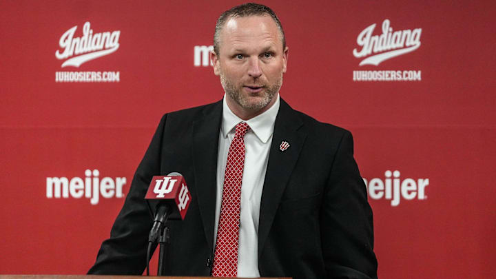 Indiana Hoosiers head basketball coach Darian DeVries speaks to the media on Wednesday, March 19, 2025.