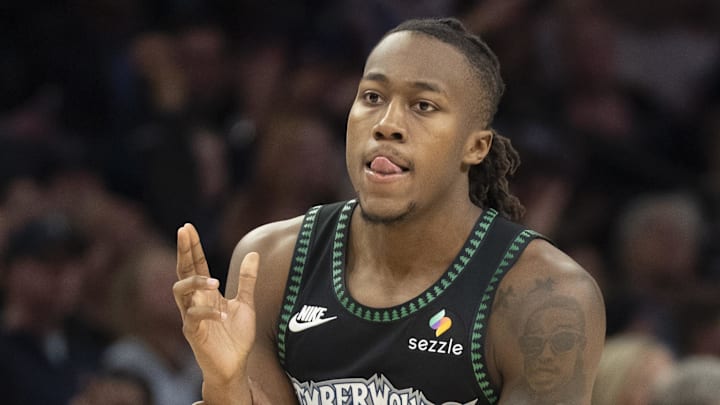 Mar 5, 2026; Minneapolis, Minnesota, USA; Minnesota Timberwolves guard Ayo Dosunmu (13) celebrates making a shot against the Toronto Raptors in the second half at Target Center. Mandatory Credit: Jesse Johnson-Imagn Images Mar 5, 2026; Minneapolis, Minnesota, USA; Minnesota Timberwolves guard Ayo Dosunmu (13) celebrates making a shot against the Toronto Raptors in the second half at Target Center. Mandatory Credit: Jesse Johnson-Imagn Images