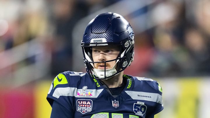 Seattle Seahawks quarterback Sam Darnold against the New England Patriots