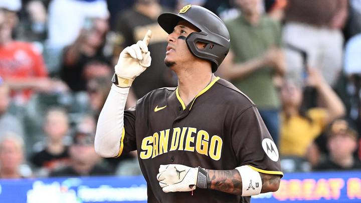 Jun 13, 2026; Baltimore, Maryland, USA; San Diego Padres third baseman Manny Machado (13) hits a solo home run during the ninth inning against the Baltimore Orioles at Oriole Park at Camden Yards. Mandatory Credit: James A. Pittman-Imagn Images Jun 13, 2026; Baltimore, Maryland, USA; San Diego Padres third baseman Manny Machado (13) hits a solo home run during the ninth inning against the Baltimore Orioles at Oriole Park at Camden Yards. Mandatory Credit: James A. Pittman-Imagn Images