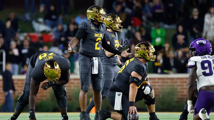 Oct 17, 2026; Waco, Texas, USA; Baylor Bears quarterback DJ Lagway (2) looks to the sideline for a play against the TCU Horned Frogs during the second half at McLane Stadium. Mandatory Credit: Chris Jones-Imagn Images Oct 17, 2026; Waco, Texas, USA; Baylor Bears quarterback DJ Lagway (2) looks to the sideline for a play against the TCU Horned Frogs during the second half at McLane Stadium. Mandatory Credit: Chris Jones-Imagn Images