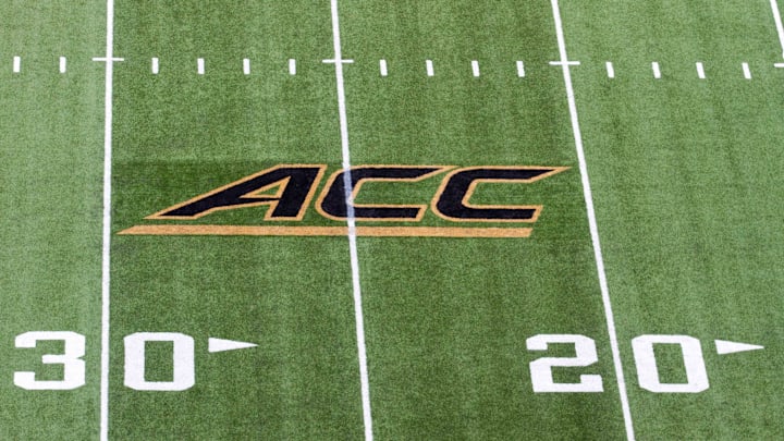 Sep 3, 2015; Winston-Salem, NC, USA; The ACC logo is painted on the field at BB&T Field home of the Wake Forest Demon Deacons. Mandatory Credit: Jeremy Brevard-USA TODAY Sports