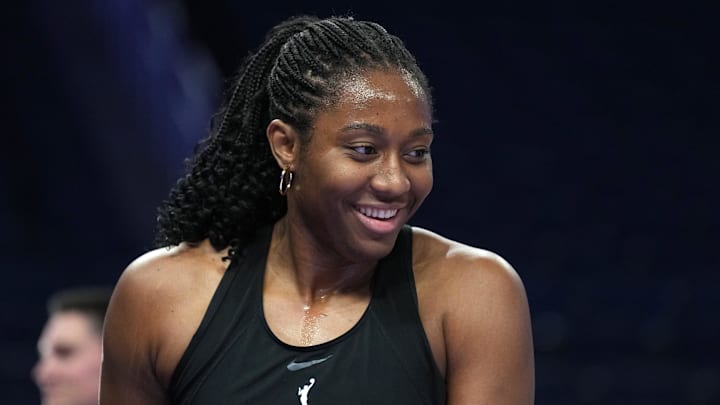 Aug 31, 2025; San Francisco, California, USA; Indiana Fever forward Aliyah Boston (7) before the game against the Golden State Valkyries at Chase Center. Mandatory Credit: Darren Yamashita-Imagn Images Aug 31, 2025; San Francisco, California, USA; Indiana Fever forward Aliyah Boston (7) before the game against the Golden State Valkyries at Chase Center. Mandatory Credit: Darren Yamashita-Imagn Images