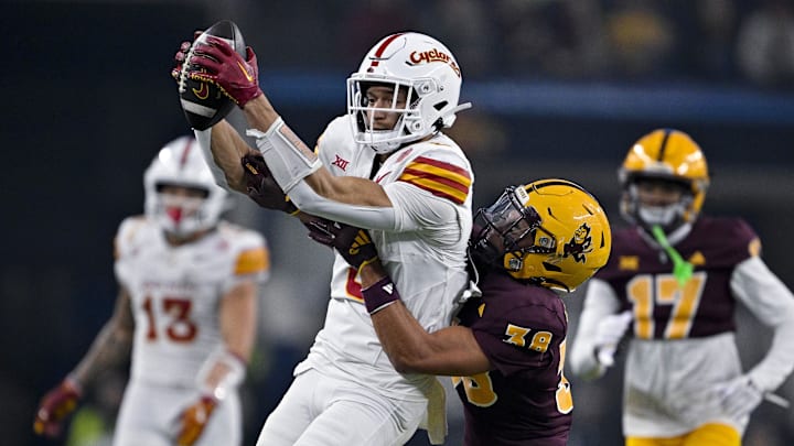 Jayden Higgins and the Iowa State football team are ranked 18th in the latest AP Poll Top 25. Jayden Higgins and the Iowa State football team are ranked 18th in the latest AP Poll Top 25.