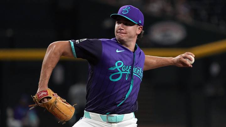 Aug 23, 2026; Phoenix, Arizona, USA; Arizona Diamondbacks pitcher Mitch Bratt (60) throws against the Cincinnati Reds in the first inning at Chase Field. Mandatory Credit: Rick Scuteri-Imagn Images Aug 23, 2026; Phoenix, Arizona, USA; Arizona Diamondbacks pitcher Mitch Bratt (60) throws against the Cincinnati Reds in the first inning at Chase Field. Mandatory Credit: Rick Scuteri-Imagn Images
