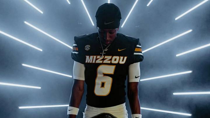 Belleville wide receiver Tre Britton III poses on his official visit to the University of Missouri. Belleville wide receiver Tre Britton III poses on his official visit to the University of Missouri.