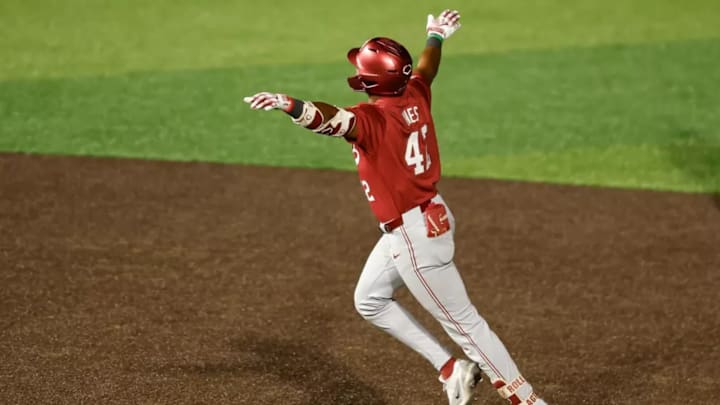 Alabama Baseball Player Eric Hines (42) in action against Tennessee at Lindsey Nelson Stadium in Knoxville, TN on Thursday, Apr 23, 2026.