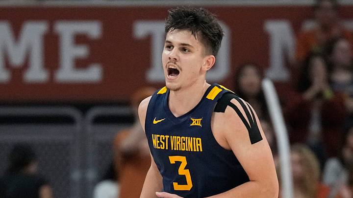 Feb 10, 2024; Austin, Texas, USA; West Virginia Mountaineers guard Kerr Kriisa (3) yells out to an official during the second half at Moody Center. Mandatory Credit: Scott Wachter-USA TODAY Sports Feb 10, 2024; Austin, Texas, USA; West Virginia Mountaineers guard Kerr Kriisa (3) yells out to an official during the second half at Moody Center. Mandatory Credit: Scott Wachter-USA TODAY Sports