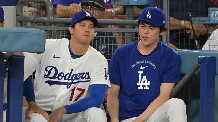 Sep 8, 2026; Los Angeles, California, USA; Los Angeles Dodgers designated hitter Shohei Ohtani (17) and and pitcher Roki Sasaki (11) look on during the ninth inning against the Cincinnati Reds at Dodger Stadium. Mandatory Credit: Jayne Kamin-Oncea-Imagn Images Sep 8, 2026; Los Angeles, California, USA; Los Angeles Dodgers designated hitter Shohei Ohtani (17) and and pitcher Roki Sasaki (11) look on during the ninth inning against the Cincinnati Reds at Dodger Stadium. Mandatory Credit: Jayne Kamin-Oncea-Imagn Images