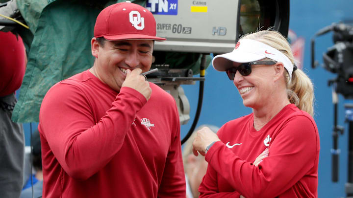 Oklahoma coach Patty Gasso and her son JT Gasso Oklahoma coach Patty Gasso and her son JT Gasso