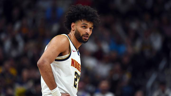 Apr 18, 2026; Denver, Colorado, USA; Denver Nuggets guard Jamal Murray (27) during the second half against the Minnesota Timberwolves in game one of the first round of the 2026 NBA Playoffs at Ball Arena.