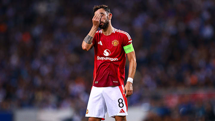 Bruno Fernandes was sent off against Porto in Man Utd's second Europa League game of the season