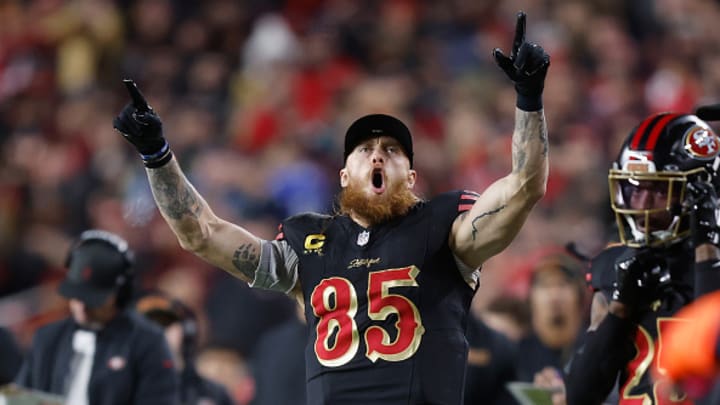 George Kittle reportedly requested a bottle of tequila after suffering his season-ending Achilles injury during the 49ers’ wild-card win over the Eagles.