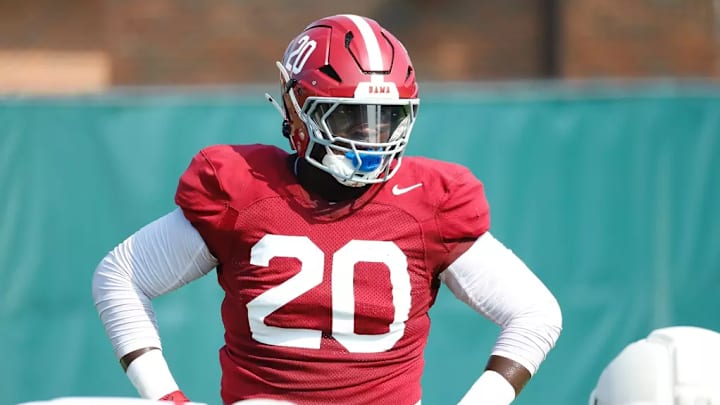 8/19/25 MFB Fall Camp Practice 16 Alabama Linebacker Jah-Marien Latham (20) Photo by Kent Gidley 8/19/25 MFB Fall Camp Practice 16 Alabama Linebacker Jah-Marien Latham (20) Photo by Kent Gidley