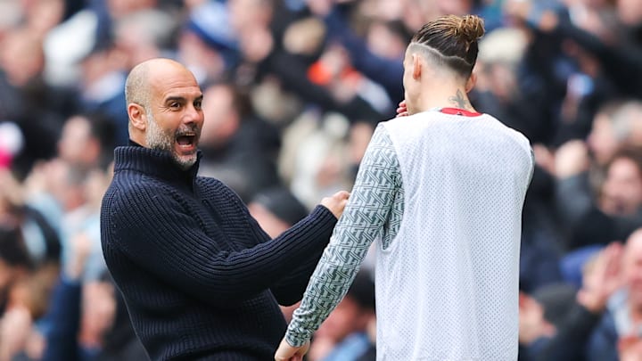 Pep Guardiola a laissé éclater sa joie devant les joueurs de Liverpool.