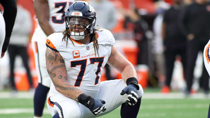 December 28, 2024: Denver Broncos offensive lineman Quinn Meinerz during WEEK 17 of the NFL, American Football Herren, USA regular season between the Cincinnati Bengals and the Denver Broncos in Cincinnati, Ohio. 