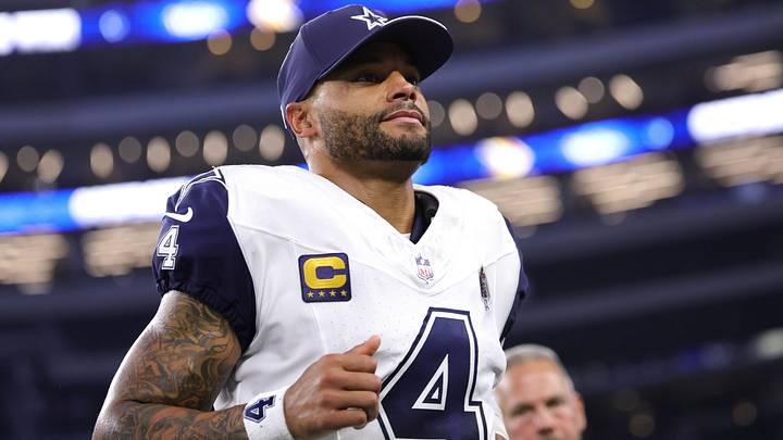 Sep 20, 2026; Arlington, Texas, USA; Dallas Cowboys quarterback Dak Prescott (4) jogs off the field after a game against the Washington Commanders at AT&T Stadium. Sep 20, 2026; Arlington, Texas, USA; Dallas Cowboys quarterback Dak Prescott (4) jogs off the field after a game against the Washington Commanders at AT&T Stadium.