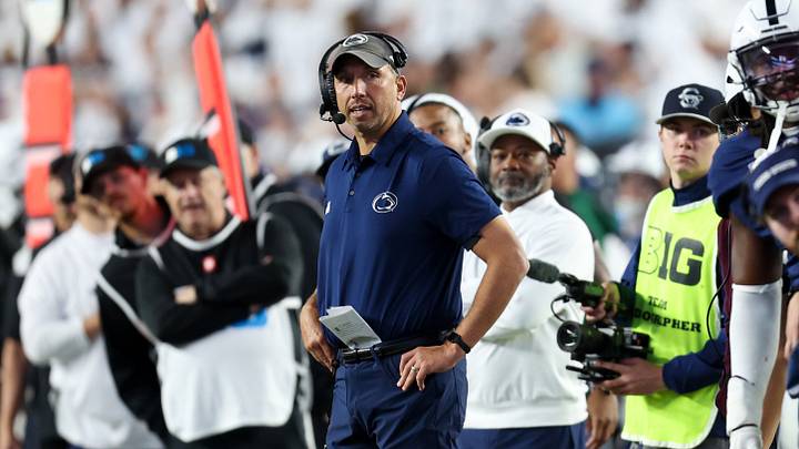 Penn State Nittany Lions head coach Matt Campbell watches from the sideline against the Wisconsin Badgers at Beaver Stadium. Penn State Nittany Lions head coach Matt Campbell watches from the sideline against the Wisconsin Badgers at Beaver Stadium.